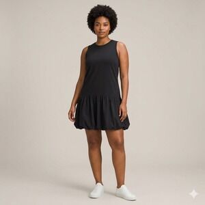 Free People Movement Hot Shot Mini Bubble Dress Black Drop Waist Size Small